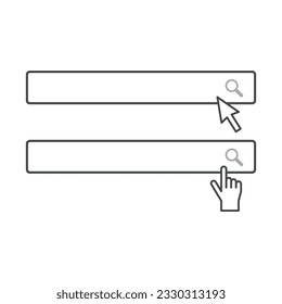 Ilustración simple de la ventana de búsqueda Cursor de flecha Juego de iconos Dedo