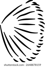 Simple seashell icon for marine label use coastal branding eco packaging organic stationery decorVector illustration
