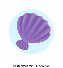 Simple Seashell vector icon illustration