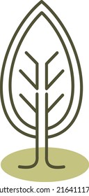 Simple seasonal tree, illustration, vector on a white background.
