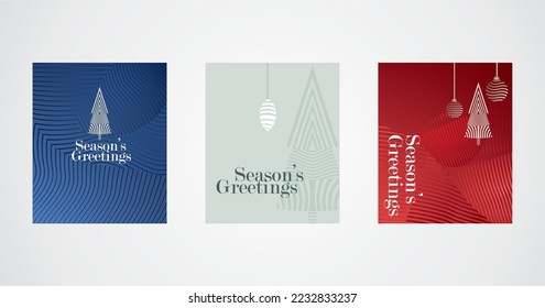 simple seasons greetings cards. christmas winter Holidays art templates. Vector backgrounds.
