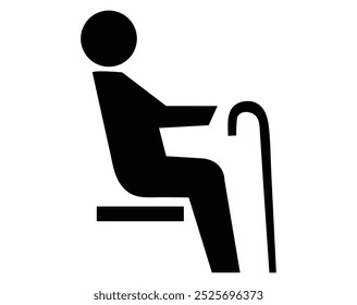 Icono de prioridad de asiento simple en blanco
