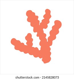 Simple seaweeds hand drawn in doodle style. Vector illustration.