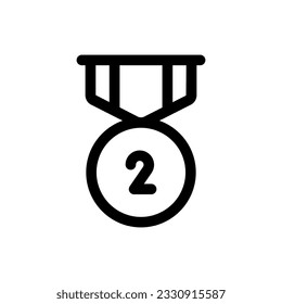 Simple Second Medal icon. The icon can be used for websites, print templates, presentation templates, illustrations, etc