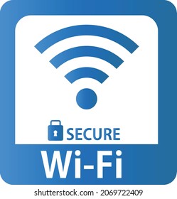 Simple secure wifi icon illustration.