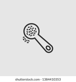Simple Seeds and a Spoon Vector Icon
