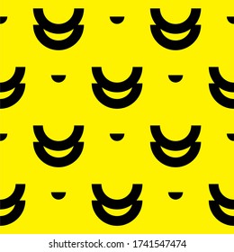 Simple semi Circle Round Seamless Pattern Background Wallpaper. Combination colors of black, and yellow. Pattern for Textile, fabric, paper, print, interior, decor and more.