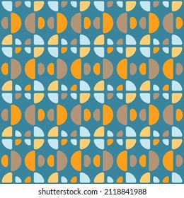 Einfache, halbkreisförmige geometrische Formen verzieren jede Oberfläche oder jedes Ding und machen sie attraktiv. Abstrakte nahtlose Muster für Drucke, Textilien, Web, Werbung und alle Design-Projekte.