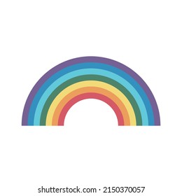 Simple semicircular rainbow on a white background. vector illustration
