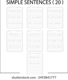 Simple Sentence Alphabet Activity Worksheet for Kindergarten and Preschool Students