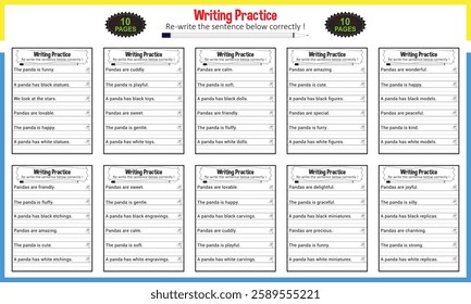 Simple sentences for Kindergarten printable worksheet PDF 