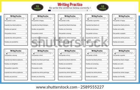 Simple sentences for Kindergarten printable worksheet PDF 