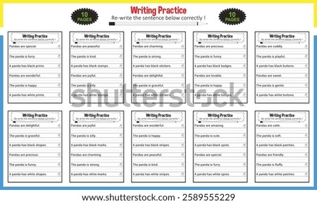 Simple sentences for Kindergarten printable worksheet PDF 