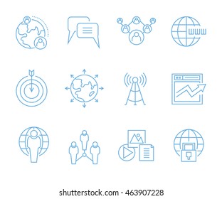 simple seo icons set, web and mobile UI