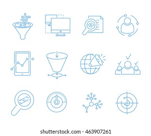 simple seo icons set, web and mobile UI