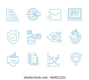 simple seo icons set and web service icons for for web and mobile UI
