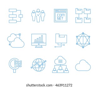 simple seo icons set and web service icons for for web and mobile UI