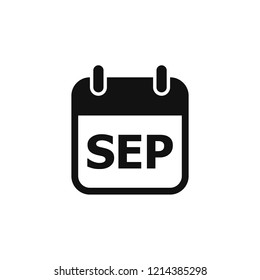 Simple September calendar icon, notification, alert, popup, planner, vector illustration