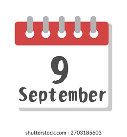Simple September calendar illustration material