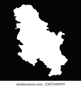 Simple Serbia Map Isolated on Black Background (Mapa serbio simple aislado de fondo negro), puede ser usado para diseños de negocios, presentaciones o cualquier diseño adecuado.