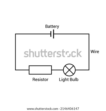 simple series circuit diagram vector illustration