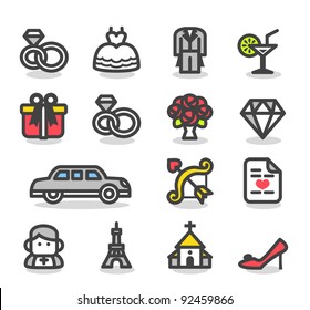 Simple series |  Wedding ,love icon set