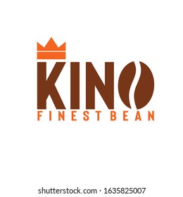 Simple serif font decorated with coffee grain with crown on it represents elegance suit for your coffee shop logo