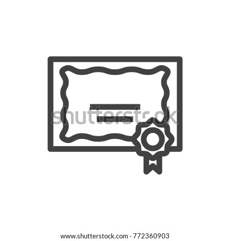 Simple sertificate linear icon