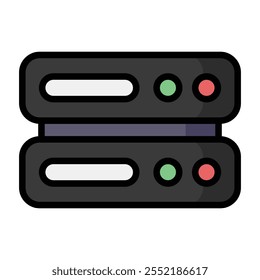 Simples ícone colorido do servidor. O ícone pode ser usado para sites, modelos de impressão, modelos de apresentação, ilustrações, etc
