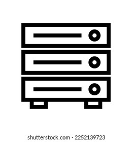 Simple server icon. Data storage icon. Vector.