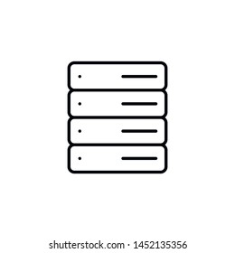 Simple server line icon. Stroke pictogram. Vector illustration isolated on a white background. Premium quality symbols. Vector sign for mobile app and web sites.