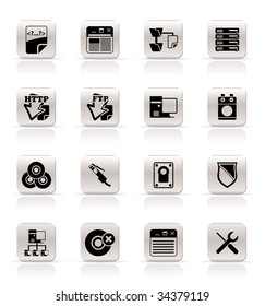 Simple Server Side Computer icons - Vector Icon Set