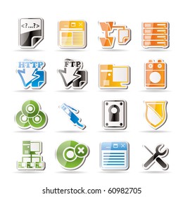 Simple Server Side Computer icons - Vector Icon Set