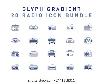 Simple Set Of 20 Radio Vector Icons For Web Isolated On White Background