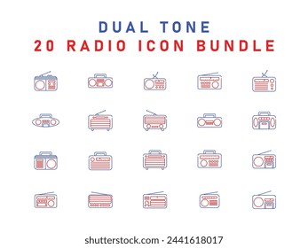 Simple Set Of 20 Radio Vector Icons For Web Isolated On White Background