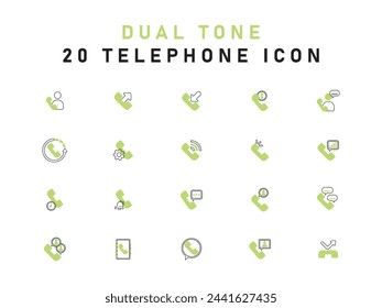 Simple Set Of 20 Telephone Vector Icons For Web Isolated On White Background