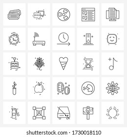 Simple Set of 25 Line Icons such as tuition; lesson; danger; web; mockup Vector Illustration