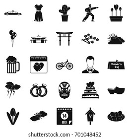  Simple set of 25 vector icons for web isolated on white background
