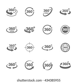 Simple Set of 360 Degree View Related Vector Icons for Your Design. 