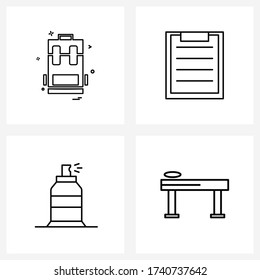 Simple Set of 4 Line Icons such as bag; repellent; study; stationary; hospital Vector Illustration