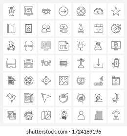 Simple Set of 49 Line Icons such as left; circle; information; navigation; games Vector Illustration