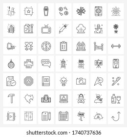 Simple Set of 49 Line Icons such as Christmas decoration; money; feedback; euro; currency conversation Vector Illustration