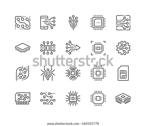 Simple\
Set of Abstract Electronics Related Vector Line Icons. \
Contains\
such Icons as Spider Bot, Chip, Circuit, Abstract Electronic Module\
and more.\
Editable Stroke. 48x48 Pixel\
Perfect.