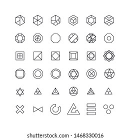 Simple set of abstract logotypes modern thin line icons. Trendy design. Pack of stroke icons. Vector illustration isolated on a white background. Premium quality symbols.