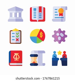 Simple Set Academy Vector Color Icons. Color with Editable stroke