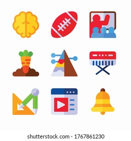 Sencillo conjunto de iconos de color del vector de la Academia. Color con trazo editable