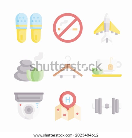Simple Set Accomodation Vector Color Icons