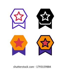 simple set of achievement icon design in line, solid, flat and filled lined style for playing game assets icon, website, app and ui design. Winner, victory vector illustration in white background.