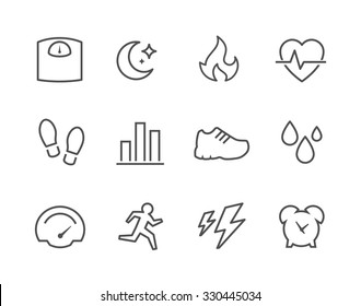 Simple Set of Activity tracking Related Vector Icons for Your Design.