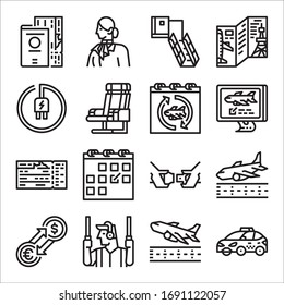 Simple Set of Airport Related Vector Line Icons